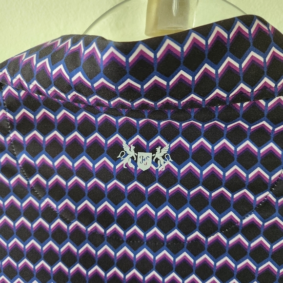 Hickey Freeman Printed Golf Polo Shirt Mens Size Medium Black Short Sleeve - Picture 6 of 7